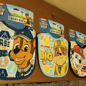 Paw Patrol 3-pack infant baby terry cloth bibs
